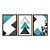 Kit 3 Quadros Decorativos Triângulos Textura de Papel Verde e Preto Morderno - Imagem 5