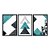 Kit 3 Quadros Decorativos Triângulos Textura de Papel Verde e Preto Morderno - Imagem 3