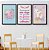 Kit 3 Quadros Decorativos Um Pôster Branco Com Um Anjo Rosa E Estrelas Amarelas - Imagem 7