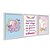 Kit 3 Quadros Decorativos Um Pôster Branco Com Um Anjo Rosa E Estrelas Amarelas - Imagem 2