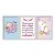 Kit 3 Quadros Decorativos Um Pôster Branco Com Um Anjo Rosa E Estrelas Amarelas - Imagem 1