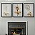 Kit 3 Quadros Decorativos Flores Douradas Fundo Branco Moderno - Imagem 7