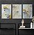 Kit 3 Quadros Decorativos Folhas Listras Douradas Abstrato Moderno - Imagem 7