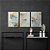 Kit 3 Quadros Decorativos Folhas Listras Douradas Abstrato Moderno - Imagem 8