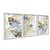 Kit 3 Quadros Decorativos Folhas Listras Douradas Abstrato Moderno - Imagem 2