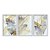 Kit 3 Quadros Decorativos Folhas Listras Douradas Abstrato Moderno - Imagem 1