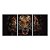 Kit 3 Quadros Decorativos Efeito Pintura Tigre Rugindo Fundo Preto - Imagem 3