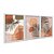 Kit 3 Quadros Decorativos Folhas De Palmeira Vasos de Barro Fundo Rosa - Imagem 2
