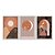 Kit 3 Quadros Decorativos Abstrato Lua Sol No Horizonte Tons de Marrom - Imagem 1