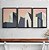 Kit 3 Quadros Decorativos Desenhos Prédios Modernos Céu Laranja - Imagem 7