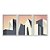 Kit 3 Quadros Decorativos Desenhos Prédios Modernos Céu Laranja - Imagem 1