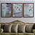 Kit 3 Quadros Decorativos Efeito Pintura Formas Abstratas Roxo E Azul - Imagem 7