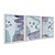 Kit 3 Quadros Decorativos Efeito Pintura Formas Abstratas Roxo E Azul - Imagem 2