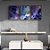 Kit 3 Quadros Decorativos Efeito Pintura Manchas de Tinta Rabiscos Formas Abstratas Azul - Imagem 9