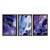 Kit 3 Quadros Decorativos Efeito Pintura Manchas de Tinta Rabiscos Formas Abstratas Azul - Imagem 5