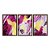 Kit 3 Quadros Decorativos Efeito Pintura Manchas de Tinta Rabiscos Formas Abstratas Rosa E Amarelo - Imagem 5
