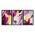 Kit 3 Quadros Decorativos Efeito Pintura Manchas de Tinta Rabiscos Formas Abstratas Rosa E Amarelo - Imagem 3