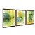 Kit 3 Quadros Decorativos Efeito Abstrato Manchas De Tina Amarelas E Verdes Sobre Um Fundo Branco Abstrato - Imagem 6