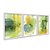 Kit 3 Quadros Decorativos Efeito Abstrato Manchas De Tina Amarelas E Verdes Sobre Um Fundo Branco Abstrato - Imagem 2