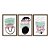 Kit 3 Quadros Decorativos Formas Orgânicas Abstradas Variadas Verde e Rosa - Imagem 5