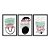 Kit 3 Quadros Decorativos Formas Orgânicas Abstradas Variadas Verde e Rosa - Imagem 3
