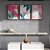 Kit 3 Quadros Decorativos Folhas e Plantas Em Fundo Abstrato Rosa - Imagem 7