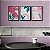 Kit 3 Quadros Decorativos Folhas e Plantas Em Fundo Abstrato Rosa - Imagem 9