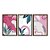Kit 3 Quadros Decorativos Folhas e Plantas Em Fundo Abstrato Rosa - Imagem 5