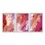 Kit 3 Quadros Decorativos Efeito Pintura Abstrata De Um Fundo Rosa E Laranja Splash de Tinta - Imagem 1