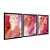 Kit 3 Quadros Decorativos Efeito Pintura Abstrata De Um Fundo Rosa E Laranja Splash de Tinta - Imagem 4