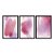 Kit 3 Quadros Decorativos Efeito Fundo Aquarela Rosa E Roxo Linhas Douradas - Imagem 3