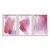 Kit 3 Quadros Decorativos Efeito Fundo Aquarela Rosa E Roxo Linhas Douradas - Imagem 1