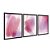 Kit 3 Quadros Decorativos Efeito Fundo Aquarela Rosa E Roxo Linhas Douradas - Imagem 4