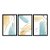 Kit 3 Quadros Decorativos Formas Cilindricas Amarelas E Azuis Abstrato - Imagem 3