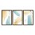 Kit 3 Quadros Decorativos Formas Cilindricas Amarelas E Azuis Abstrato - Imagem 5