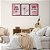 Kit 3 Quadros Decorativos Desenho De Uma Flor Fundo Rosa Com Frase - Imagem 10