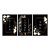 Kit 3 Quadros Decorativos Arte Floral Fundo Preto Viva Sonhe Ame - Imagem 3