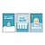 Kit 3 Quadros Decorativos Frases Para Bebê Azul Infantil Desenhos - Imagem 1