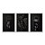 Kit 3 Quadros Decorativos Corpo Femino Negro Círculo Dourados - Imagem 1