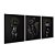 Kit 3 Quadros Decorativos Corpo Femino Negro Círculo Dourados - Imagem 4