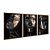 Kit 3 Quadros Decorativos Face Feminina Preto Com Detalhes Dourados - Imagem 6