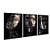 Kit 3 Quadros Decorativos Face Feminina Preto Com Detalhes Dourados - Imagem 4