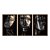 Kit 3 Quadros Decorativos Face Feminina Preto Com Detalhes Dourados - Imagem 5