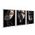 Kit 3 Quadros Decorativos Face Feminina Preto Com Detalhes Dourados - Imagem 2
