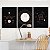 Kit 3 Quadros Decorativos Fundo Espacial Desenhos Místicos Dourados - Imagem 7