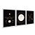 Kit 3 Quadros Decorativos Fundo Espacial Desenhos Místicos Dourados - Imagem 2