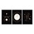 Kit 3 Quadros Decorativos Fundo Espacial Desenhos Místicos Dourados - Imagem 3