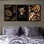 Kit 3 Quadros Decorativos Leão Encarando Plantas Douradas Abstrato - Imagem 9