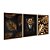 Kit 3 Quadros Decorativos Leão Encarando Plantas Douradas Abstrato - Imagem 6