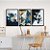 Kit 3 Quadros Decorativos Ladrilhos De Mármore Azul E Brancos Detalhes Dourados - Imagem 10